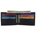 thumbnail image 1 of Genuine Leather Mens Bifold Simple Wallet Thin Credit Card Front Pocket, 1 of 6