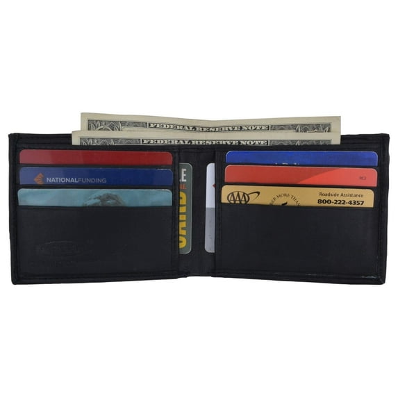 Genuine Leather Mens Bifold Simple Wallet Thin Credit Card Front Pocket