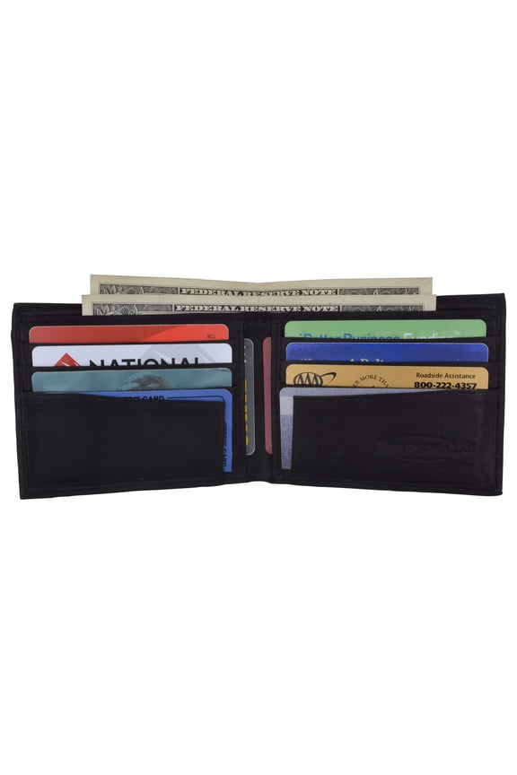 Genuine Leather Mens Bifold Slim Wallet Credit Card Holder 1308 CF