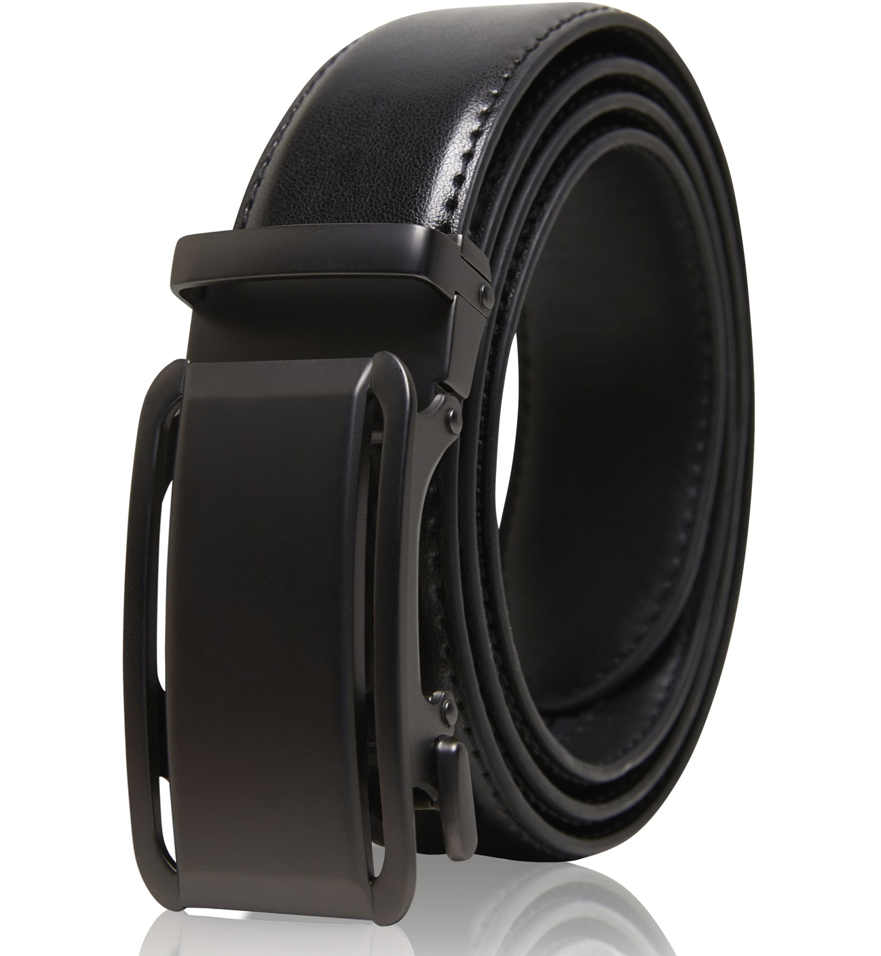 Buy Men Black Textured Genuine Leather Belt Online - 809803