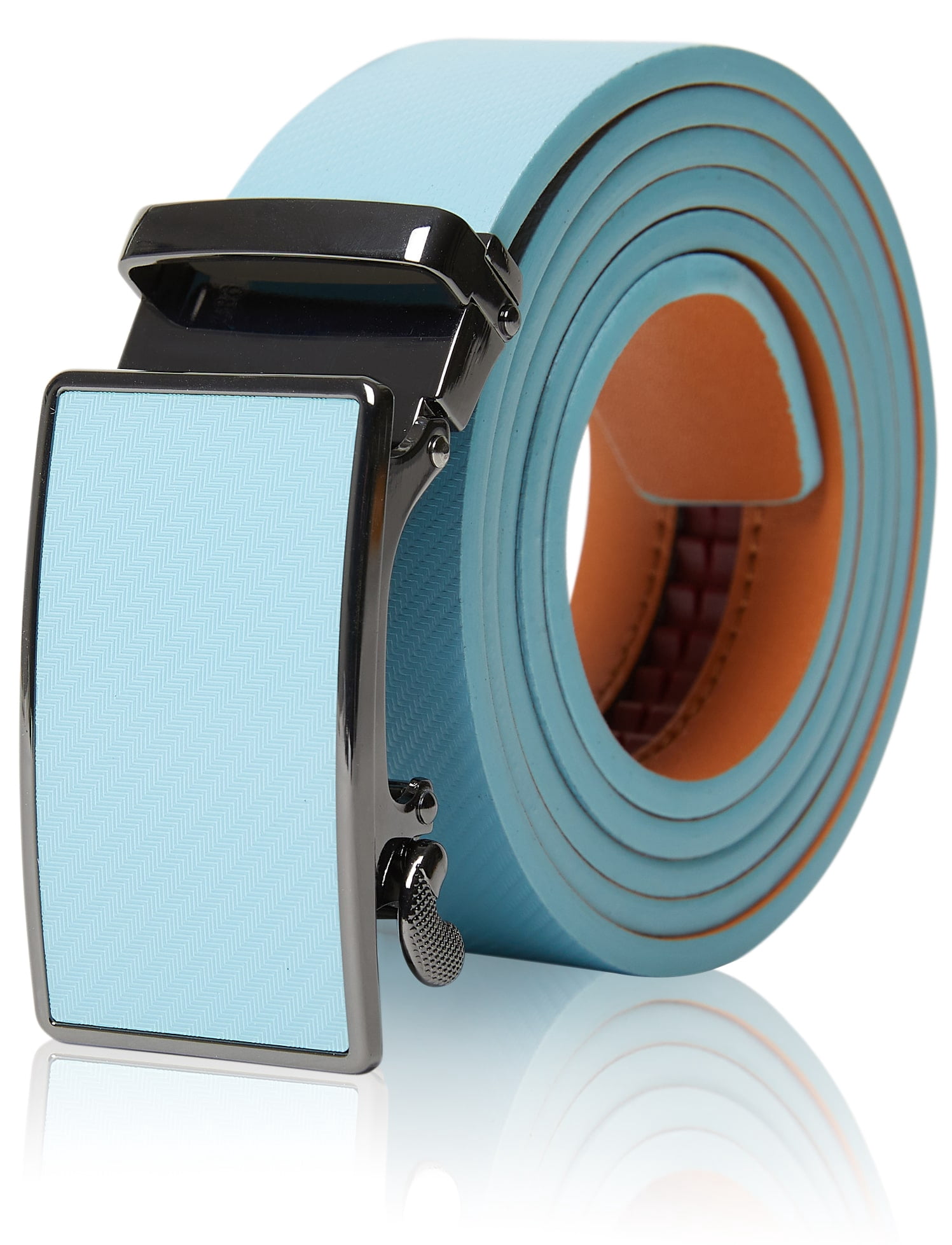 AMeribox Genuine Leather Ratchet Belt For Men – Adjustable Automatic Buckle, 32-50 Inch