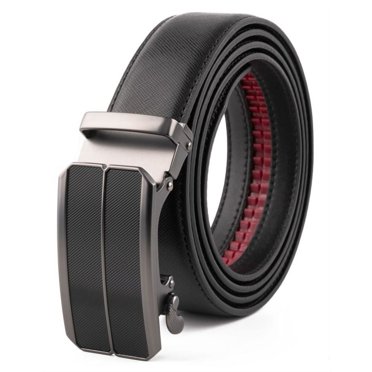 AMeribox Men's Genuine Leather Ratchet Belt – Adjustable Automatic Buckle, Sizes 32-50