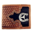 thumbnail image 1 of Genuine Leather Metal Longhorn Concho Mens Bifold Short Wallet / Multi Color, 1 of 4