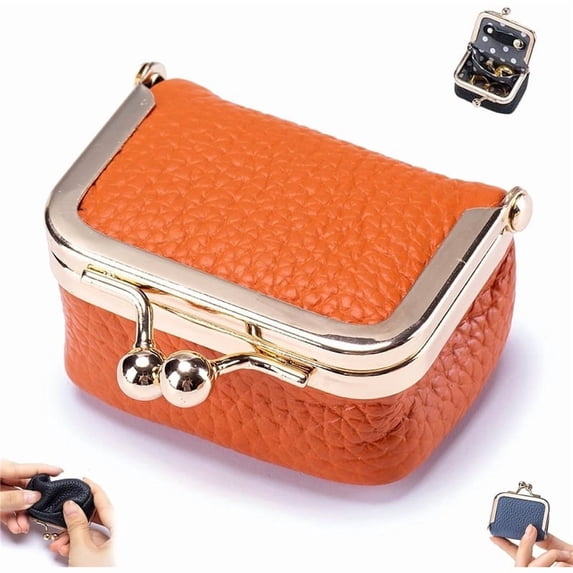 Genuine Leather Mini Jewelry Box, Vintage-Inspired Leather Coin Purse Jewelry Case Organizer, Mini Jewelry Organizer for Women, Portable Leather Travel Jewelry Storage Case
