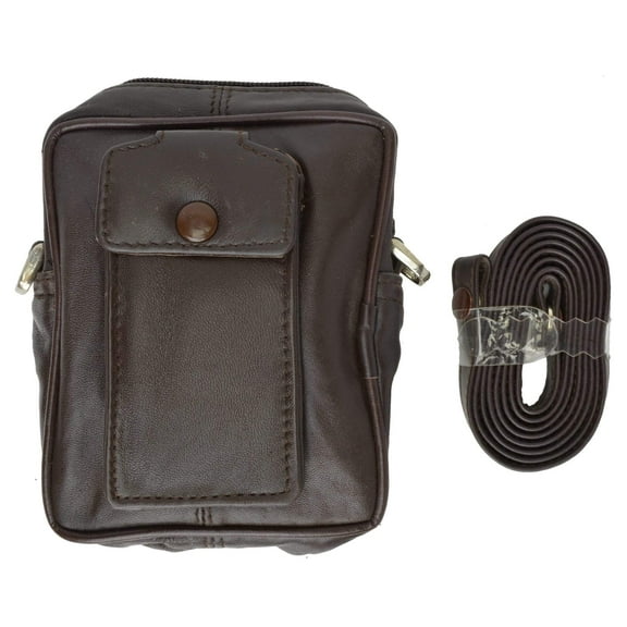 Genuine Leather Mini Organizer with Cellphone Holder With Shoulder Strap 101 (C)