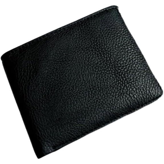 Genuine Leather Minimalist Bifold Wallet for Men Black Credit Card ID Holder Slim Design with RFID Blocking