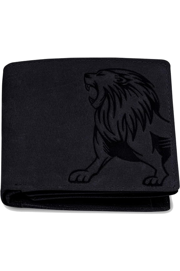 Genuine Leather Minimalist Bifold Wallet for Men Green Credit Card ID Holder Slim Design with RFID Blocking