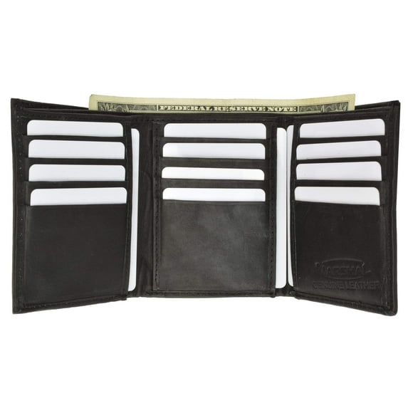 Genuine Leather Multi Credit Card Holder ID Trifold Wallet 553