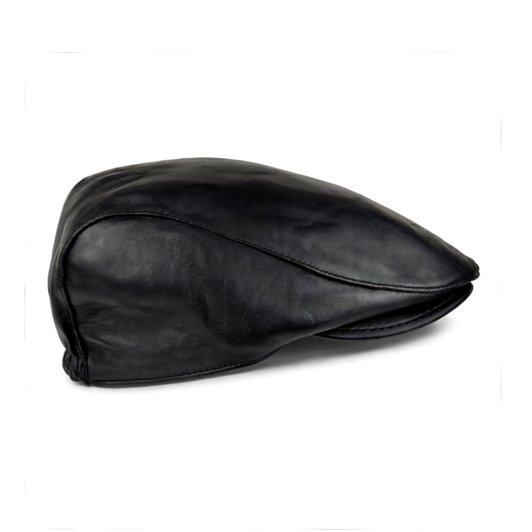 Handmade Men’s Real Leather Newsboy Cap – Vintage Sheepskin Leather Flat Cap, Classic Cabbie Driver Ascot Hat