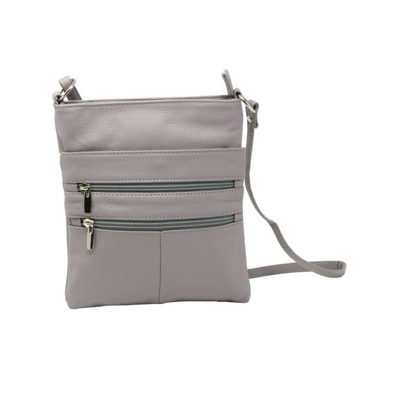 Genuine Leather Organizer Purse Mini Handbag Travel Bag Zippered Shoulder Purse