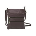 thumbnail image 1 of Genuine Leather Organizer Purse Mini Handbag Travel Bag Zippered Shoulder Purse, 1 of 6