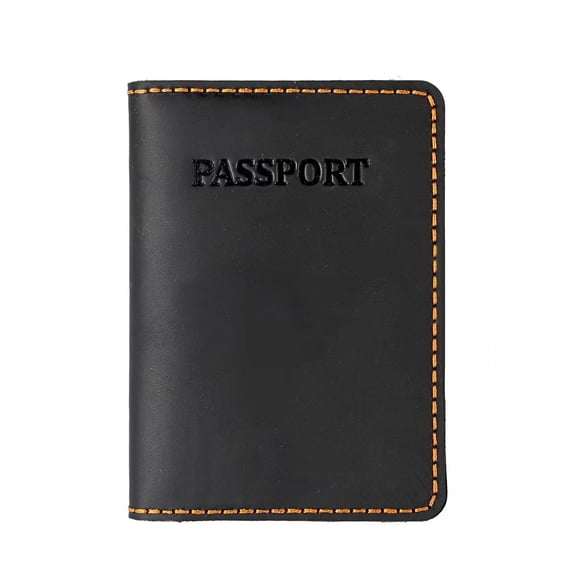 Genuine Leather Passport Holder, Wallet Cover Case for Travel Must Haves, Card Slots - RFID Blocking Travel Wallet - Men's Passports Case