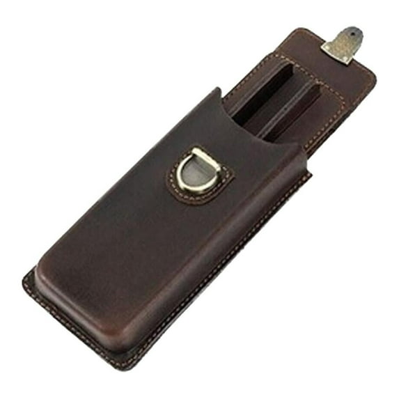 Genuine Leather Pen Case 3 Slot - Handmade Fountain Pen Storage Box Organizer - Vintage Rustic Style Gift for Writers