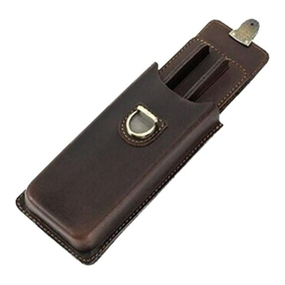 Genuine Leather Pen Case 3 Slot - Handmade Fountain Pen Storage Box Organizer - Vintage Rustic Style Gift for Writers