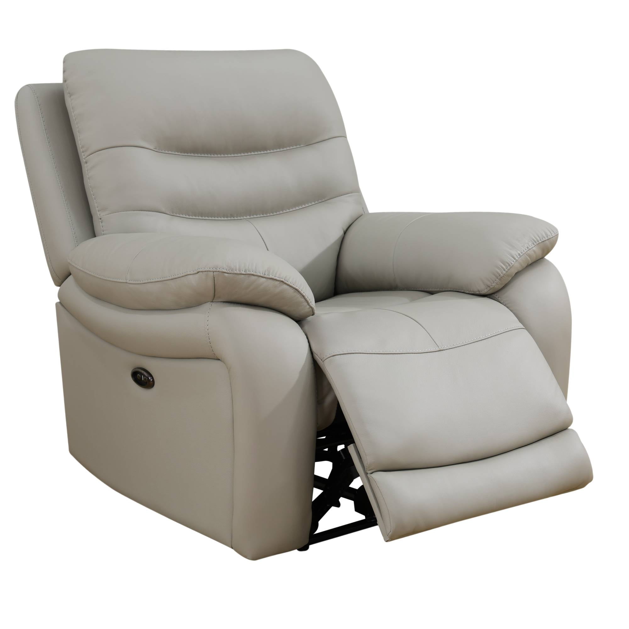 Genuine Leather Power Recliner Chairs for Adults Electric Power Recliner Sofa Chair for Living Room , Grey