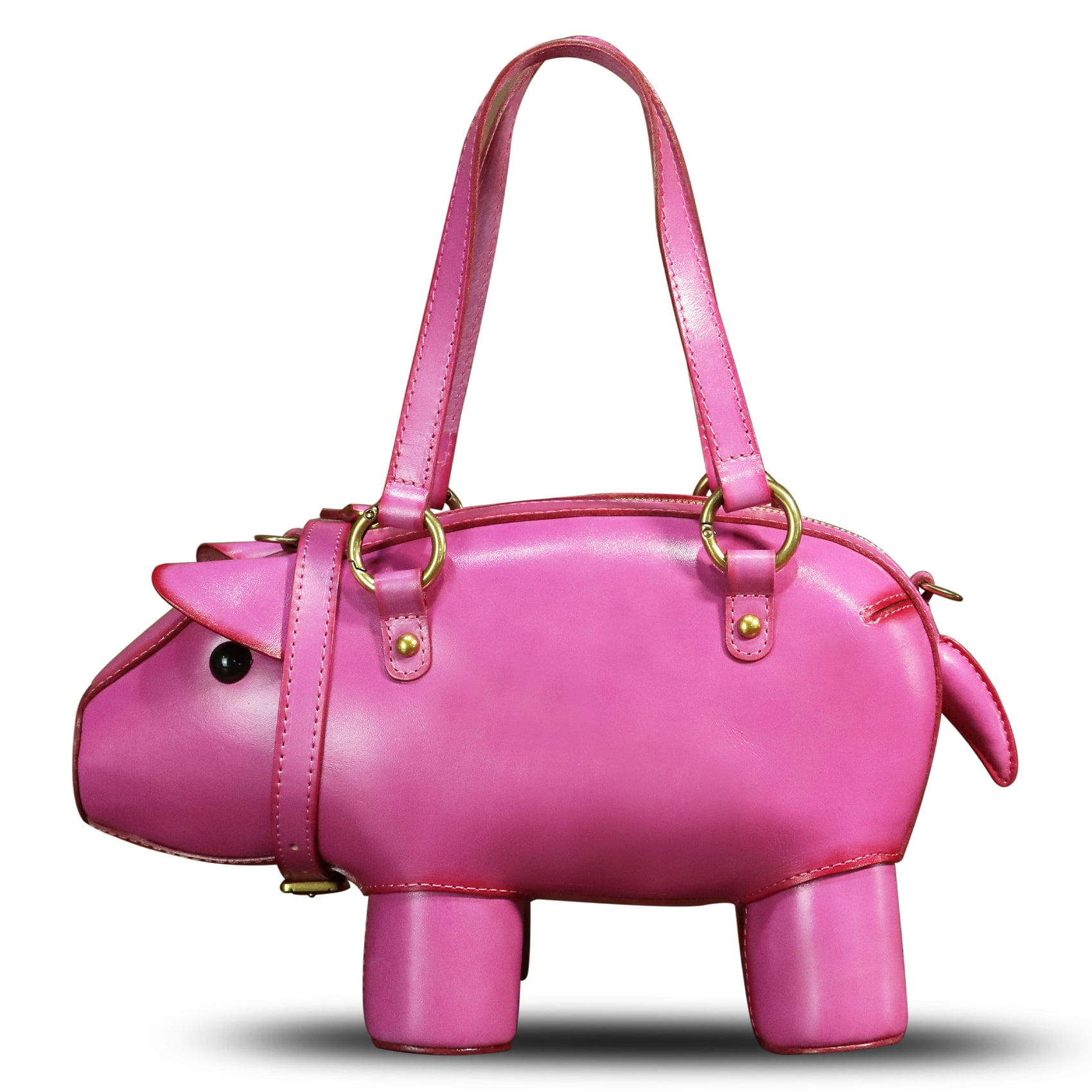 Genuine Leather Purse and Handbag for Women Pig Shape Crossbody Shoulder Bag