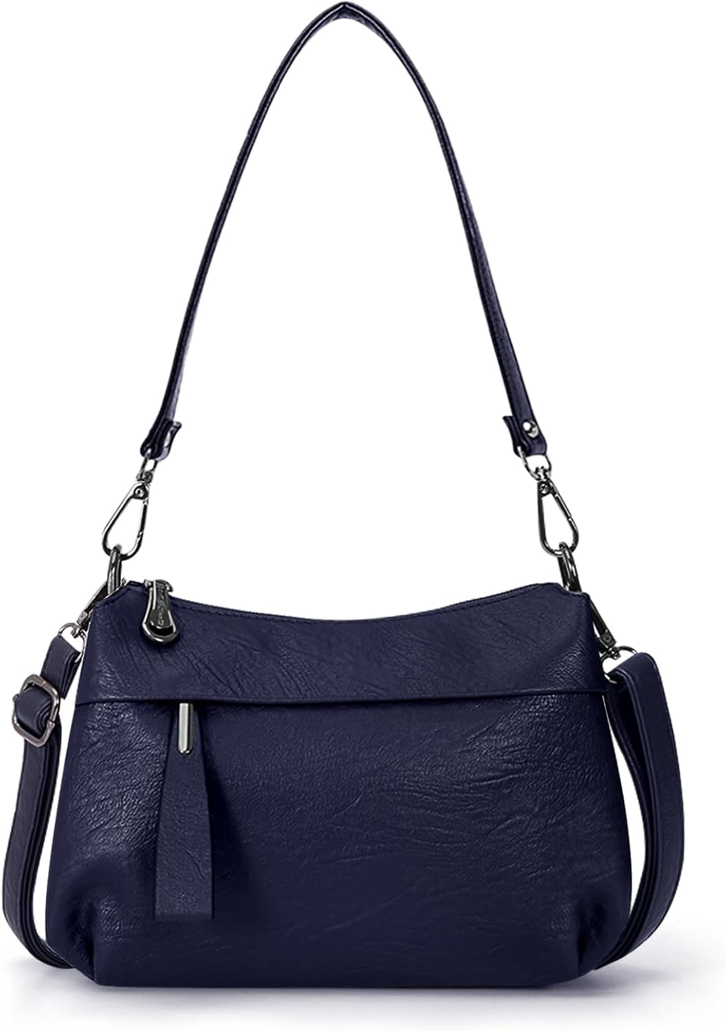 Genuine Leather Purse for Women Hobo Bag Trendy Crossbody Bag and Shoulder Bag with 2 Straps