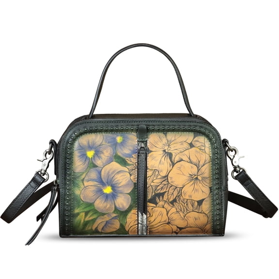 Genuine Leather Purses and Handbags Women Hand Painted Crossbody Shoulder Bag