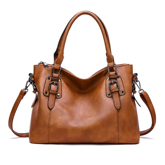 Pekwouc Genuine Leather Purses and Handbags for Women Tote Top Handle Shoulder Hobo Bag Satchel Ladies Crossbody Bags,brown