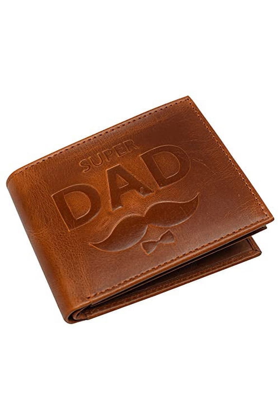 Genuine Leather RFID Blocking Men's Bifold Super Dad Wallet