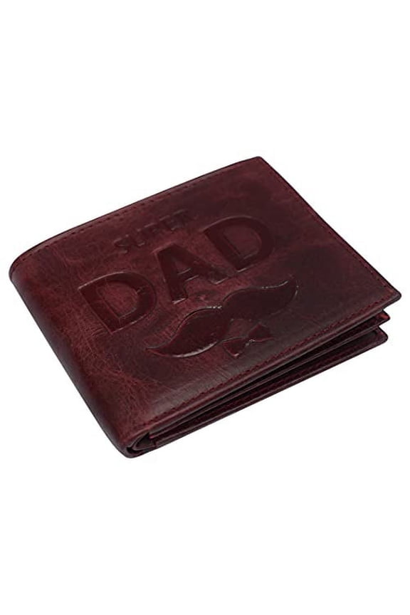 Genuine Leather RFID Blocking Men's Bifold Super Dad Wallet
