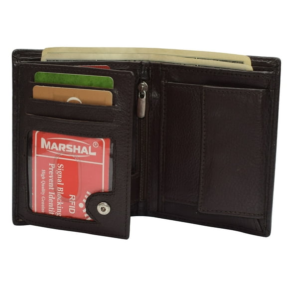 Genuine Leather RFID Signal Blocking Wallets For Men - Large Capacity - Hipster Bifold Multi Credit Card Holder