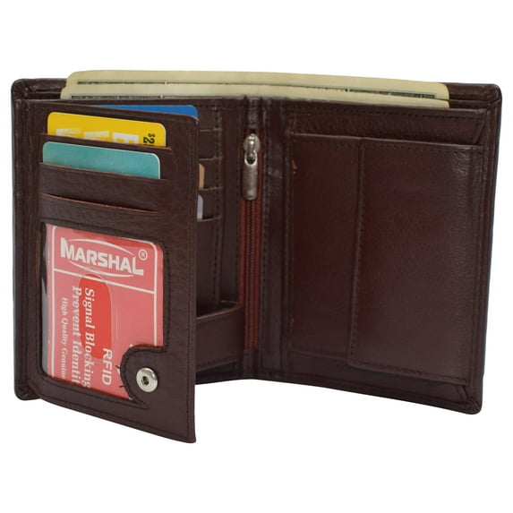 Genuine Leather RFID Signal Blocking Wallets For Men - Large Capacity - Hipster Bifold Multi Credit Card Holder