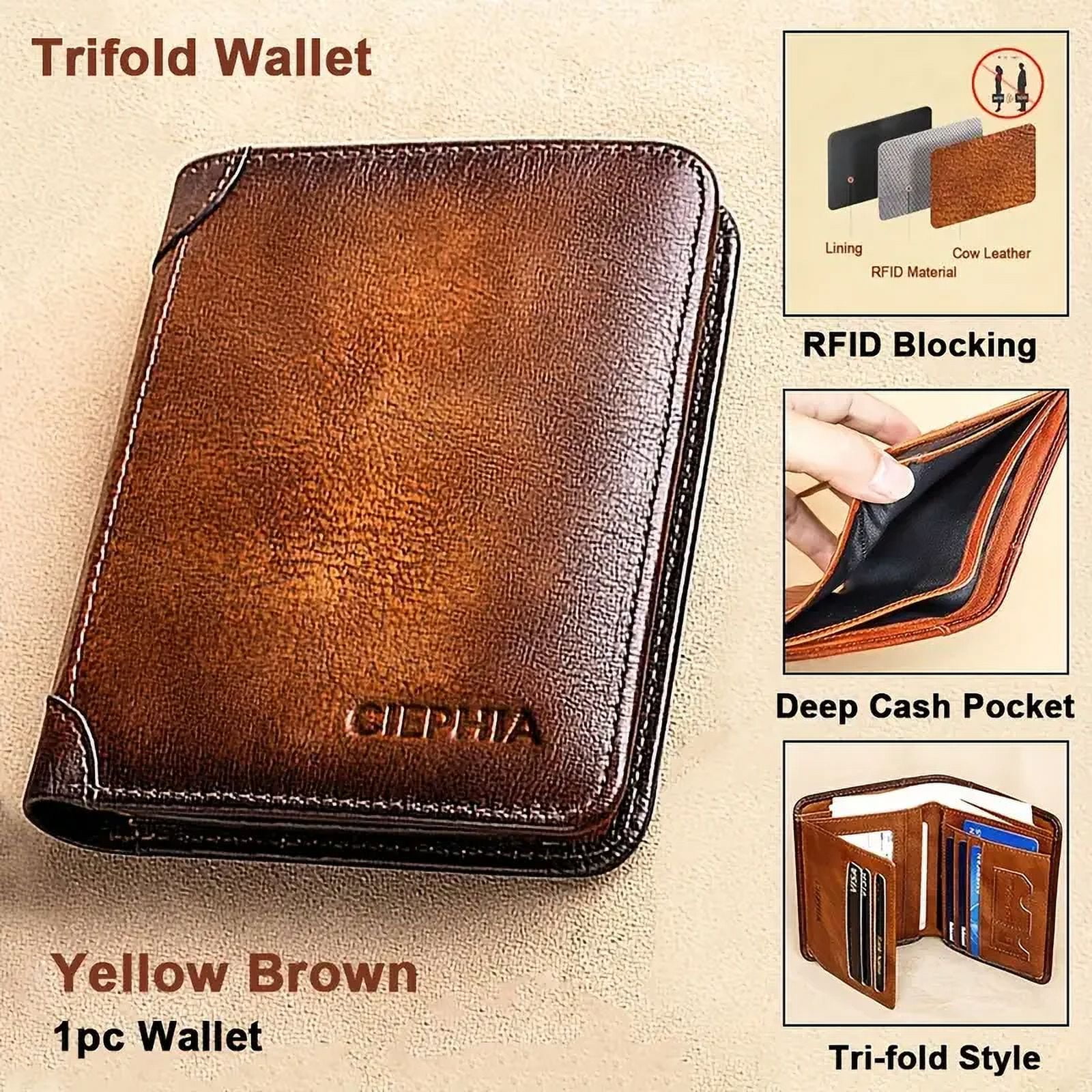 SUWU Genuine Leather Rfid Wallets For Men Vintage Thin Short Multi Function ID Credit Card Holder Money Bag Give Gifts To Men On Valentine's Day