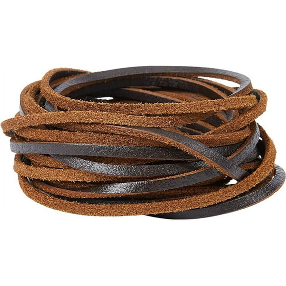 Genuine Leather Rope Flat Leather Cord Cowhide Strings Braiding Thread 5m*3mm*2mm