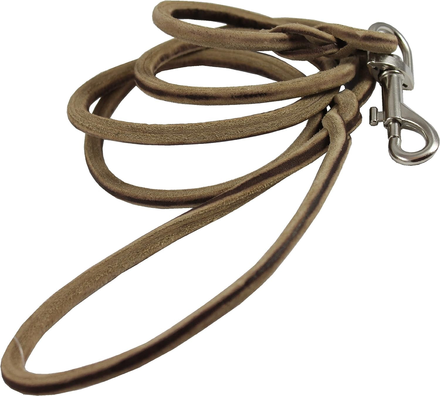 Genuine Leather Rope Leash 6Ft Long 3/16" Diam for Small to Medium dogs
