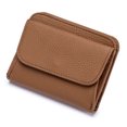 thumbnail image 1 of Genuine Leather Short Wallets Multifunction Soft Cowhide Students Small Coin Purse Card Holder Money Bag for Men Women (Coffee), 1 of 7