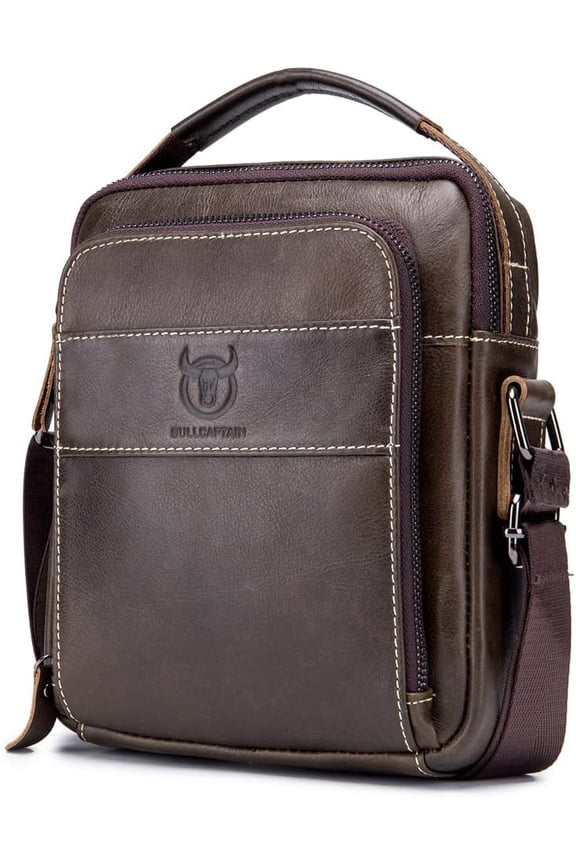 Genuine Leather Shoulder Bag Small Men Messenger Pack Handbag Sling Crossbody Bag Man Purse for Business