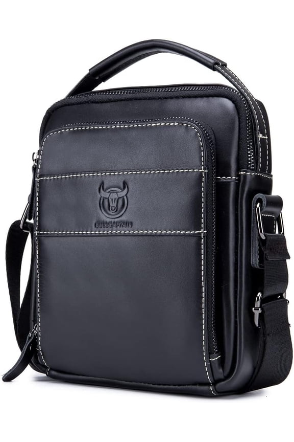 Genuine Leather Shoulder Bag Small Men Messenger Pack Handbag Sling Crossbody Bag Man Purse for Business