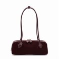 thumbnail image 1 of Genuine Leather Shoulder Bag, Women's Suede Barrel Underarm Handbag Purse, 1 of 8