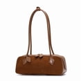 thumbnail image 1 of Genuine Leather Shoulder Bag, Women's Suede Barrel Underarm Handbag Purse, 1 of 9