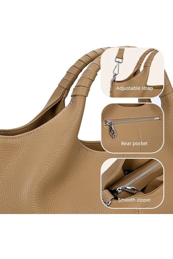 Genuine Leather Shoulder Bags Purses and Handbags for Women Satchel Designer Cross Body Hobo Medium Size Tote