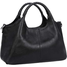 Vintage crafts Women s Genuine Leather Canvas Shopper Shoulder Bag Navy Blue Walmart