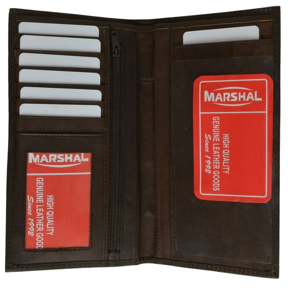 Genuine Leather Sim Checkbook Organizer ID Credit Card Holder Wallet 853 CF