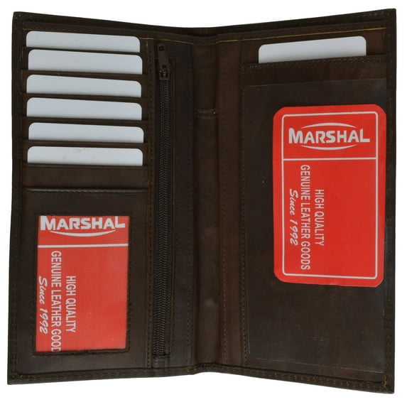 Genuine Leather Sim Checkbook Organizer ID Credit Card Holder Wallet 853 CF