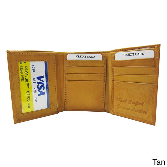 Genuine Leather Slim Bifold & Trifold Wallets  Mens  ID's multi Card Holder