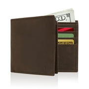 Genuine Leather Slim Bifold Wallets For Men - Mens Wallet RFID Blocking Holiday Gifts For Men