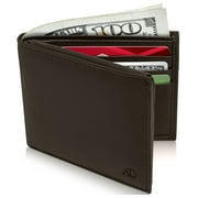 Genuine Leather Slim Bifold Wallets For Men - Mens Wallet RFID Blocking Holiday Gifts For Men