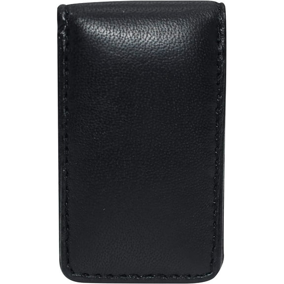 Genuine Leather Slim Magnetic Money Clip Money Bill Holder for Men Black