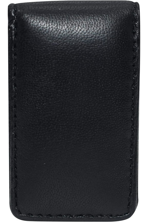 Genuine Leather Slim Magnetic Money Clip Money Bill Holder for Men Black