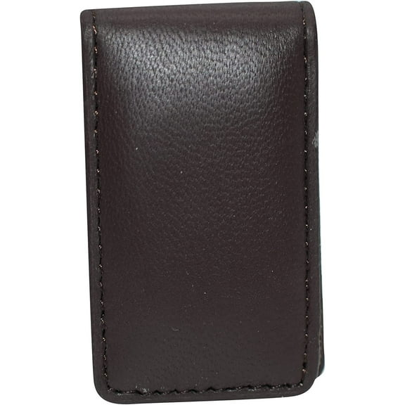 Genuine Leather Slim Magnetic Money Clip Money Bill Holder for Men Brown