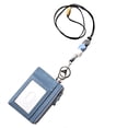 thumbnail image 1 of Genuine Leather Slim Minimalist Wallet with Zipper & Lanyard, Saffiano Leather Credit Card Holder Front Pokcet ID Badge Case RFID Blocking - Card Holder & Beaded Lanyard, 1 of 7