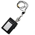 thumbnail image 1 of Genuine Leather Slim Minimalist Wallet with Zipper & Lanyard, Saffiano Leather Credit Card Holder Front Pokcet ID Badge Case RFID Blocking - Card Holder & Beaded Lanyard, 1 of 8