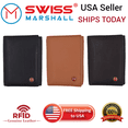 thumbnail image 1 of Genuine Leather Slim Trifold Wallet For Men With ID Window RFID Blocking USA, 1 of 25