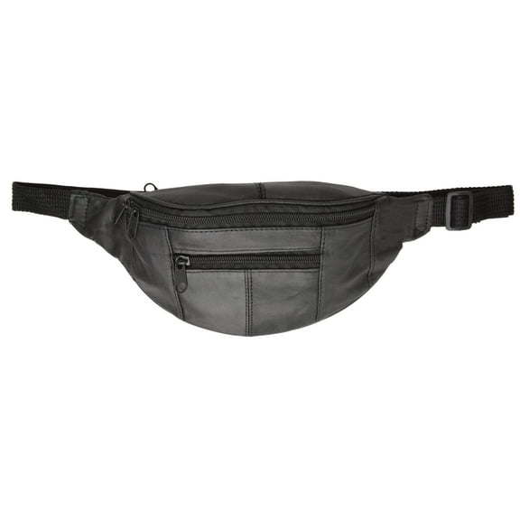 Genuine Leather Slim Waist Pack Pouch with Zippered Pockets 007 (C)