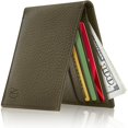 thumbnail image 1 of Genuine Leather Slim Wallets For Men - Mens Bifold Wallet With ID Window & Gift Box RFID Blocking, 1 of 8